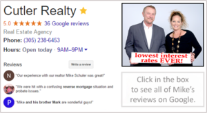 Realty website showing agent photo, reviews, and contact info.