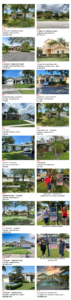 Six residential homes with prices and details listed in a real estate flyer.