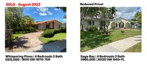 Two houses for sale in Florida, one priced at $198,000 and another at $560,000.