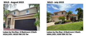 Two homes for sale in Florida with prices and features listed.