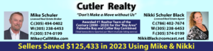 Cutler Realty promotional banner highlighting sales achievements in 2023.
